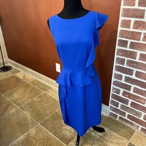 NWT Calvin Klein Royal Blue Ruffle Dress